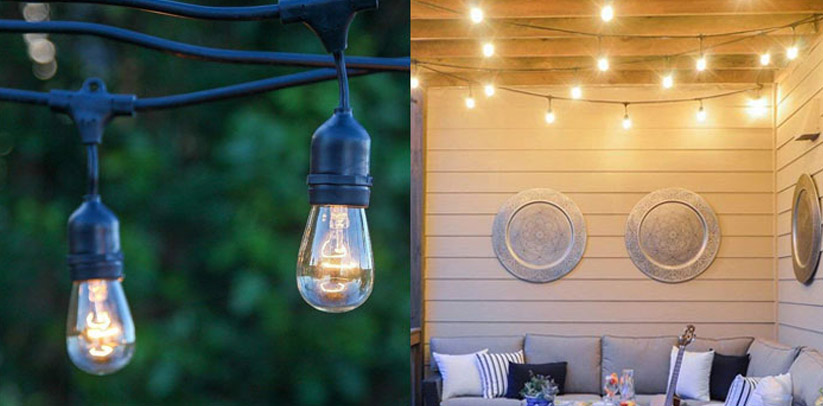 2. Brightech Ambiance Outdoor String of Lights with Vintage Edison Bulbs