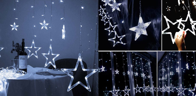 Twinkle Star 12 Stars Curtain Indoor String Lights