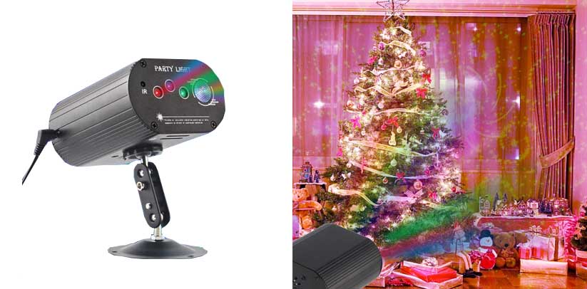 CHINLY Party Lights RGB DJ Disco Stage Laser Light Sound Activated Led Projector for Christmas