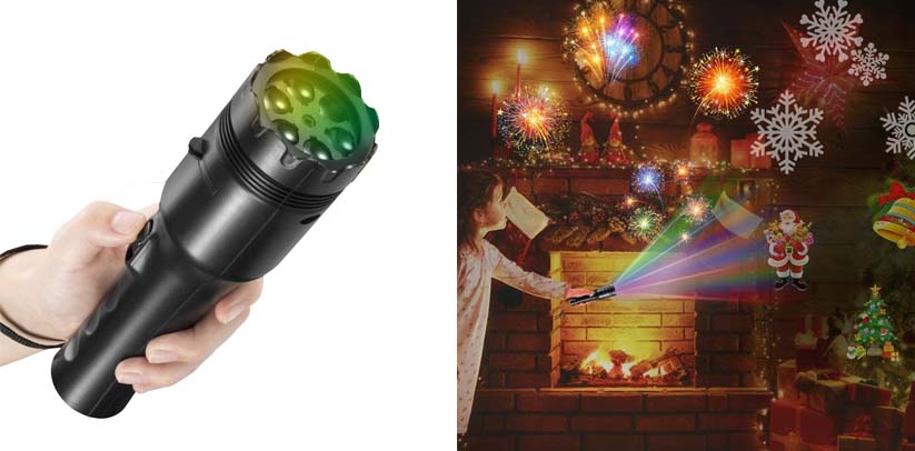 NEXGADGET Christmas Projector Light, LED Decoration Light, Handheld Flashlight for Kids